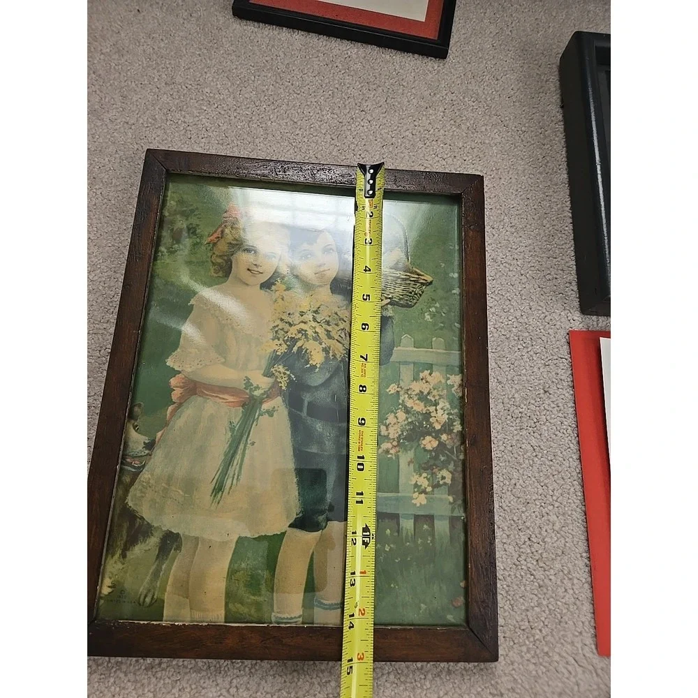 Vintage Antique Wooden Photo‎ Frames And Ephemera 1920 Lot